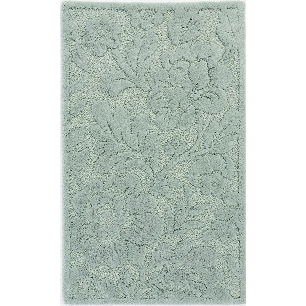 Brighton 210 Floral Bath Mats in Aqua by Designer Abyss & Habidecor